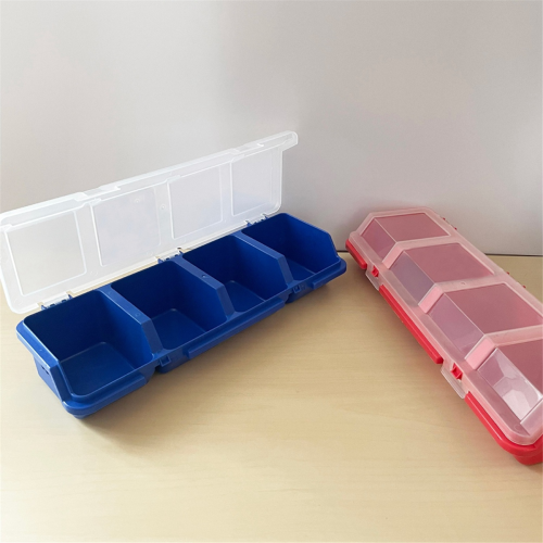 Parts Storage Box Plastic Screw Organizer with 4 Compartment Tool Part Container Bin Lid Display Case A 2