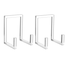 Tellerständer zur Präsentation, quadratischer Halter aus klarem Acryl, Tisch-Bilderrahmen, Staffelei, Buch, 2er-Pack