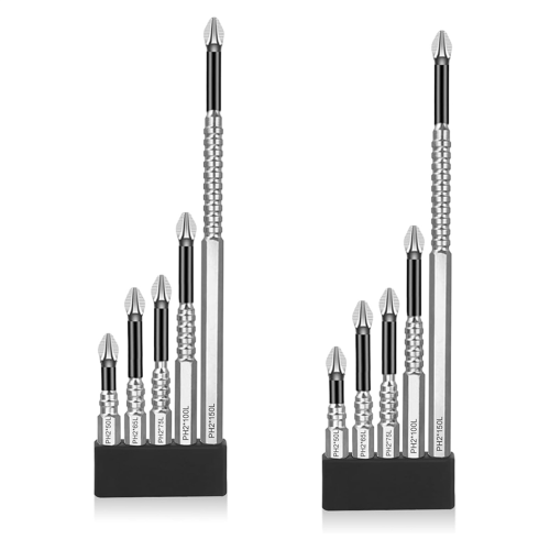 High Magnetic Screwdriver Drill Bit Set, 10PCS Bits Anti-Slip 50-150MM