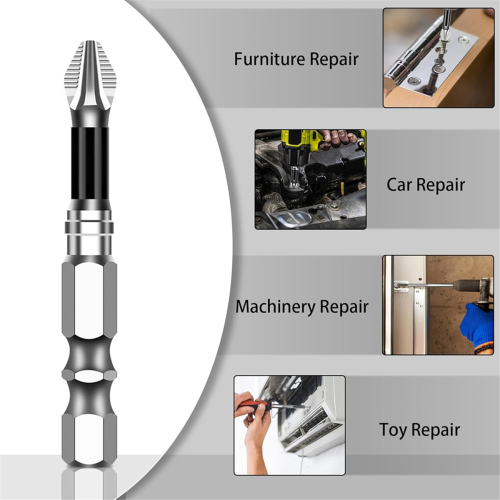 High Magnetic Screwdriver Drill Bit Set, 10PCS Bits Anti-Slip 50-150MM 2