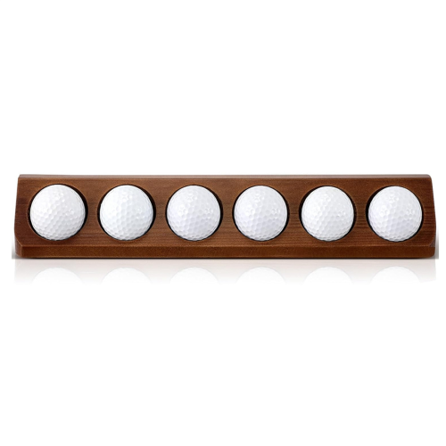 Présentoir mural en bois pour 6 balles de golf de taille standard