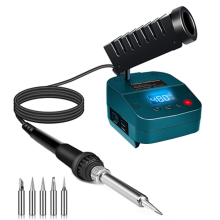 Lötkolben-Stations-Kit für 18-V-Akku, kabellos, mit digitalem LCD-Display, USB- und Typ-C-Anschluss