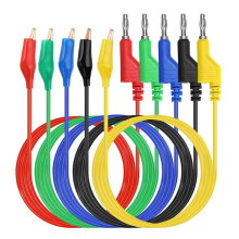 Bananenstecker auf Krokodilklemmen, Messleitungen, 5 Farben, weiche, flexible elektrische Kabel für Multimeter-Tests