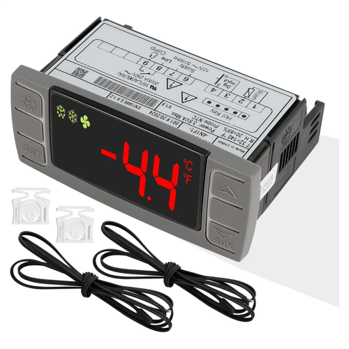 XR02CX-4N1F1 Universal Temperature Controller Replacement for 120V 50-60hz Commercial Refrigerator with Sensor Probe 1