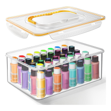 Opbergdoos voor acrylverf (2 fl.oz. verf), capaciteit voor 48 flessen, kwastenorganizer met handvat