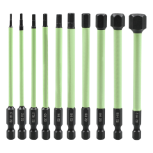 Set di 10 punte da trapano con testa esagonale magnetica, gambo da 1/4 di pollice, 2 utensili in lega di acciaio