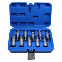 Set van 10 stuks 1/2 inch zeskantige dopsleutelset met zeshoekige huls en inbussleutel voor ratelautoreparatiehandgereedschap H