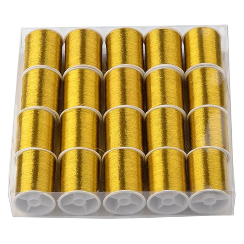 20 Rolls 1100M 0.1MM Thin Metallic Thread Shimmer Christmas Glitter Embroidery Floss String Polyester Tinsel Cord A 1