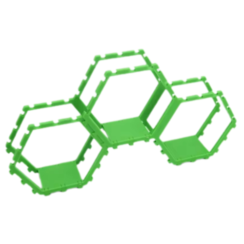3PCS New Hexagonal Toy Showcase Stand Splicing Honeycomb Storage Rack DIY Tool Green 1