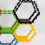 3PCS New Hexagonal Toy Showcase Stand Splicing Honeycomb Storage Rack DIY Tool Green 8