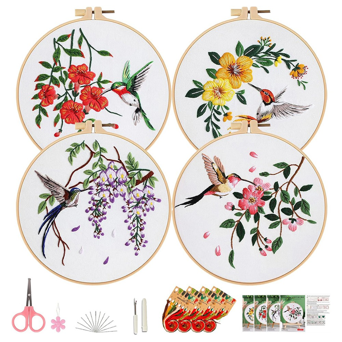 Smart-Feather Lot De 3 Kits De Broderie Pour Débutants, Kits De