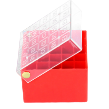 Tube Box Frozen Storage Sample Flip 25 Cell 1,5-2,0ml 1 Stück Rot