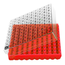Tube Box Frozen Storage Sample Flip 100 Cell 0,5ml 1 Stück Rot