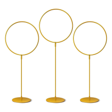 3 PCS Gold Metall Runde Hoop mit Stand Stehend Goldene Ring Mittelstücke Große Ziel Beiträge für Party