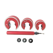Koperen buizensnijderset, inclusief 3 stuks 1/2-1 inch snijders, 1 snijmes, 3 reserve snijwielen A