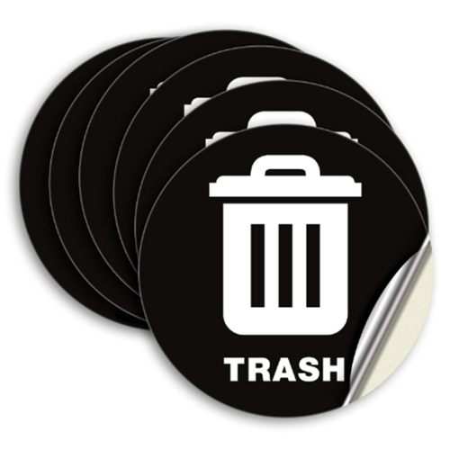 20pcs 5 Inch Special Trash Can Sticker Logo Waterproof 1