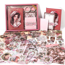 140-teiliges Vintage-Scrapbooking-Set – Ästhetisches klassisches Kunstzubehör für Tagebücher, Bastelarbeiten, Tagebücher
