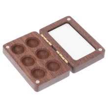 Leere Palette 6 Grids Tragbare Holz Acryl Farbe Box Holz Tablett Reise Schwarz Nussbaum