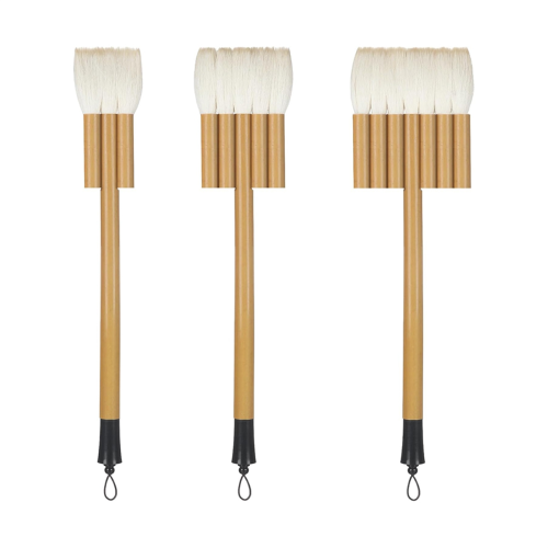 Set di 3 pennelli per acquerello, 1 set da 5 per pittura, manico in bambù 1