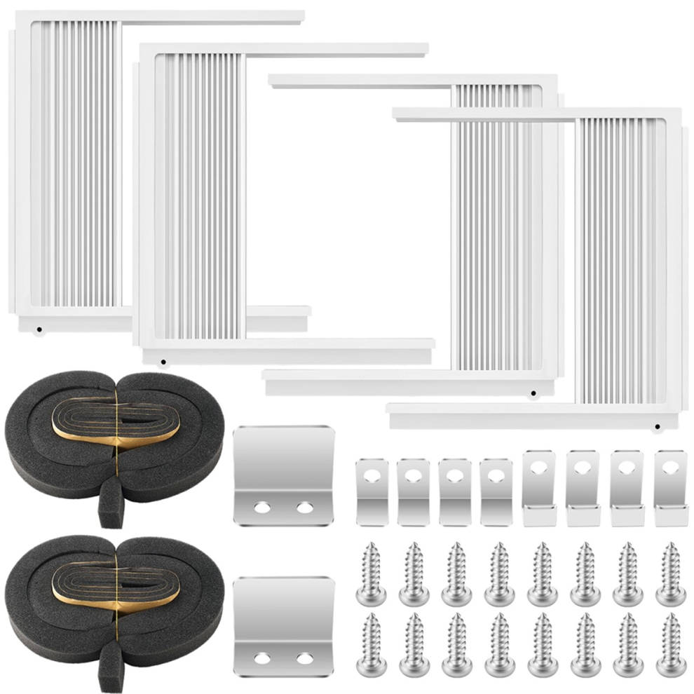 2 Set Window Air Conditioner Side Panels with Frame Adjustable Ac Insulation for Most 5000-20000 Btu