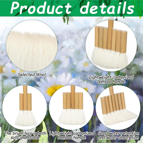 Set di 3 pennelli per acquerello, 1 set da 5 per pittura, manico in bambù 2