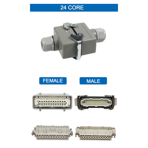 HDC-HE-24 Core Rectangular Heavy Duty Connector for Docking Waterproof Socket Aerospace Industry 16A 2