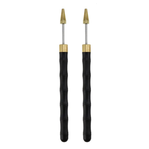 2Pcs Leather Edge Dye Tool,Ebony Wood Handle, Double Bearing Configure for Smooth Rolling Roller 1