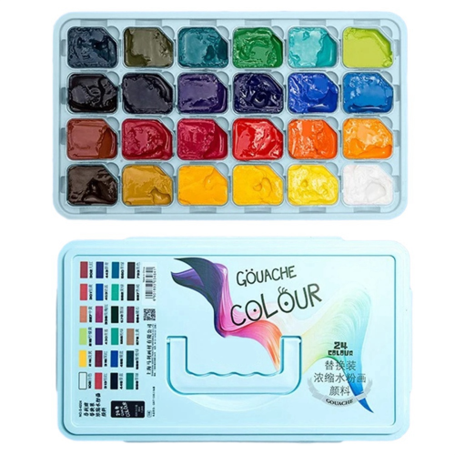 24Color Jelly Gouache Paint Set Art Beginner Concentrated 30ML Replaceable Pack Refill
