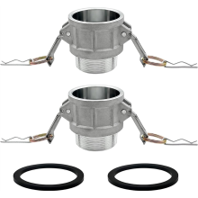 Raccord de tuyau à came et rainure Global Type B, 2 pièces, bouchon 2 pouces x mâle NPT 2 pouces avec 2 raccords à joint Camlock 2 pouces