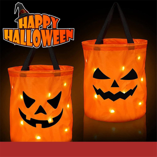 Halloween Candy Bag with Pumpkin Pattern Reusable Trick or Treat A 2