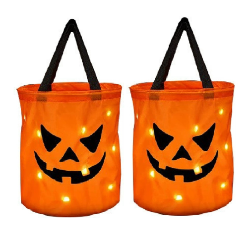 Halloween Candy Bag with Pumpkin Pattern Reusable Trick or Treat B 1