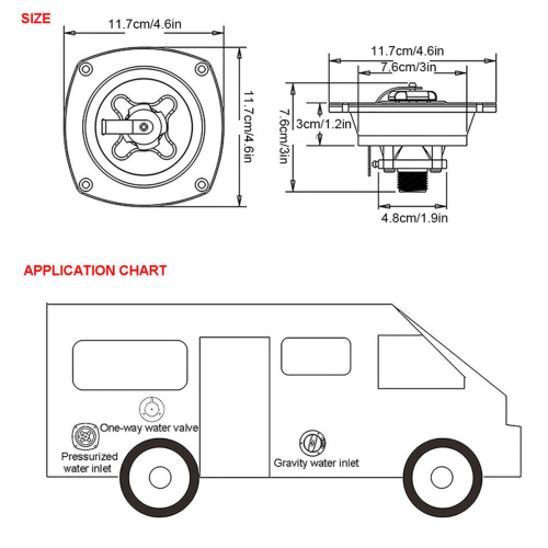 Entrée d'eau avec régulateur de pression et connecteur rapide pour accessoires de camping-car 2