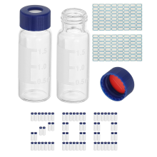 2ml Autosampler Vial, 200Pcs Pre-Slit Septa HPLC/ Vials 9-425 Lab Clear Sample Vial Screw Cap