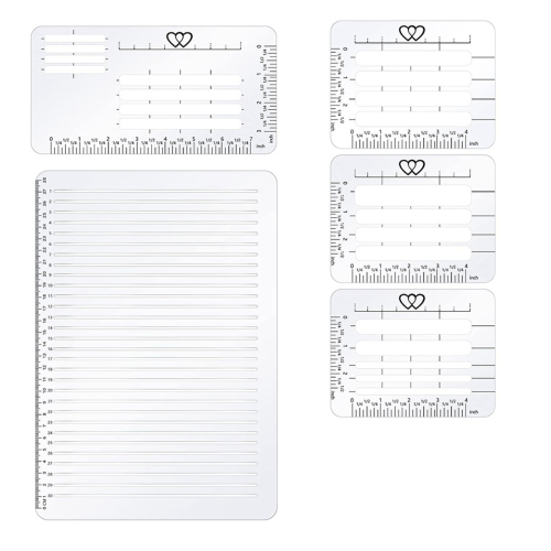5 Pack Straight Line Stencil for Journaling and Envelope Addressing Guide Templates Set Spacing Ruler