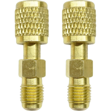 2 Stück R32 R454B Kältemittel-Messingadapter, 1/4 Zoll Innen- auf Außengewinde, Schnellkupplungen
