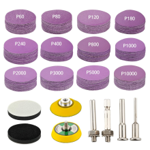 Disques abrasifs de 2 pouces, 188 pièces, assortiment de papiers abrasifs auto-agrippants, grain 60-10 000, céramique