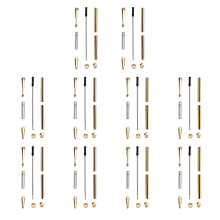 10er-Set Slimline-Stifte-Set, 7 mm, mit Ersatzminen, verschiedene Farben, DIY-Drechselbank-Zubehör zum Basteln von Geschenken, Gold