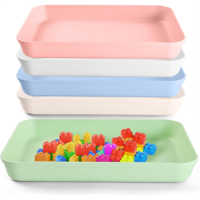 Großes Kunststofftablett, stapelbare Kunsttabletts, 5er-Pack Farbtabletts, Serviertabletts für Bastelprojekte, Malen