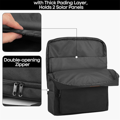 Solar Panel Storage Case Bag Accommodates for SolarSaga 100W 200W with Convenient Pockets and Handles 2