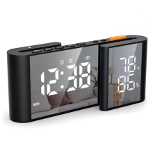 Alarm Clock Radio Large Dual Display Screen with Adjustable Brightness USB Port Sleep Timer FM76-108MHz FM
