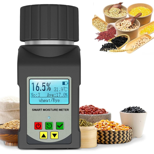 Cup-Type Grain Moisture Meter,Digital Tester with LCD Backlit Display,Supports Testing 25 Types of Grains