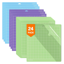 24 Pack Cutting Mat, 12x12 Inch (Light, Standard, Strong), Vinyl Mat Variety Adhesive Mats