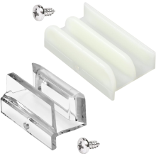 2-Size M6219 Sliding Shower Door Bottom Guide Combo Pack-Rails for Glass Doors Fits 1/2in & 3/8in Thickness