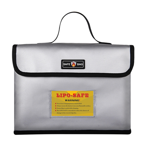 Explosion-Proof Fireproof Lipo Battery Protector Safe Bag, for Storage, Charging with Double Metal Zipper