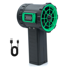 Ventilatore potente da 650 W, motore brushless da 240 km/h, indicatore del livello della batteria, rimozione della neve, esterno, verde