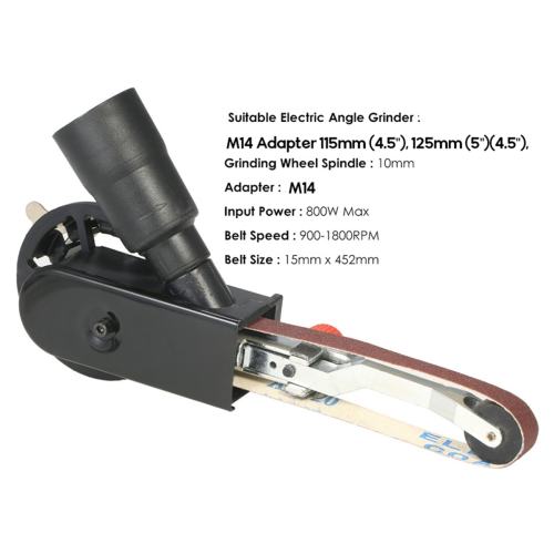 Adaptateur de mini ponceuse à bande multifonction pour meuleuse d'angle électrique de 4,5 pouces et 5 pouces 2