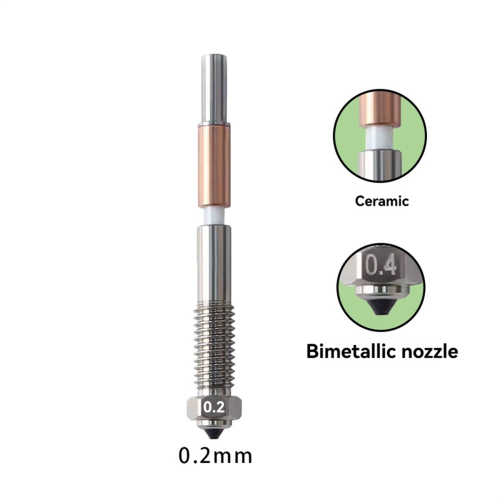 For QIDI Plus 4 Bimetallic Nozzle Quick Removal Ceramic Insulation Integration 0.2/0.4/0.6/0.8mm Nozzles 2