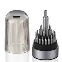31 in 1 Mini Precisie Schroevendraaierset Magnetisch, Kleine Compacte Reparatieset voor Brillen, Elektronica, Horloges Grijs