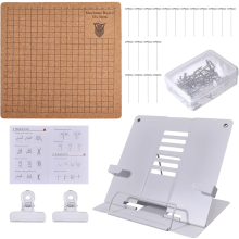 8x8 Zoll Makramee-Brett und 50 Stück Stecknadeln mit verstellbarem Ständer, Webwerkzeugzubehör zum Flechten von Kordeln und Armbändern