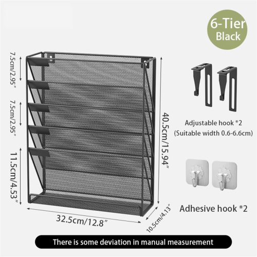 Wall File Organizer, Rack Mounted Mail Organizer Magazine Sorter for Home Office Organization 2